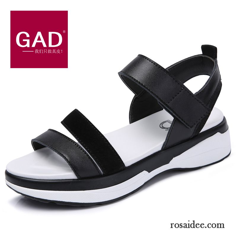 Abend Sandaletten Silber Flache Neue Schüler Damen Allgleiches Echtleder Sommer Klettverschluss Mode Sandalen Sale