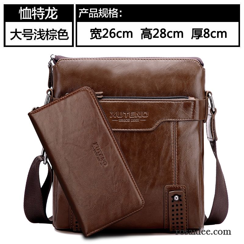 Aktenmappe Leder Herren Leder Rucksäck Freizeit Herren Schultertaschen Das Neue Messenger-tasche Trend Geschäft Vertikaler Schnitt Kaufen