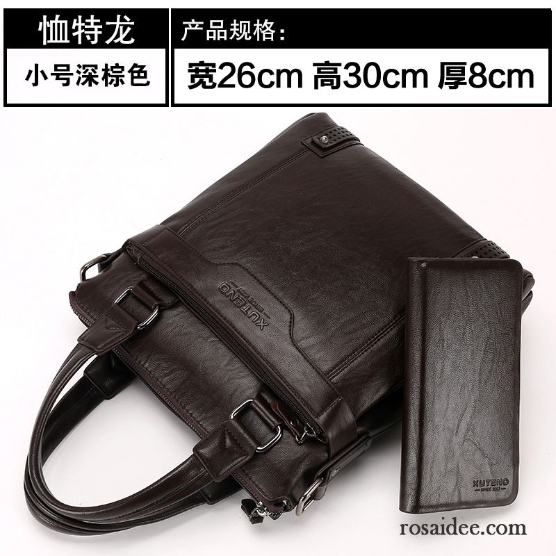 Aktentasche Herren Schwarz Rucksäck Geschäft Herren Leder Freizeit Vertikaler Schnitt Messenger-tasche Schultertaschen Aktentasche Handtaschen Kaufen