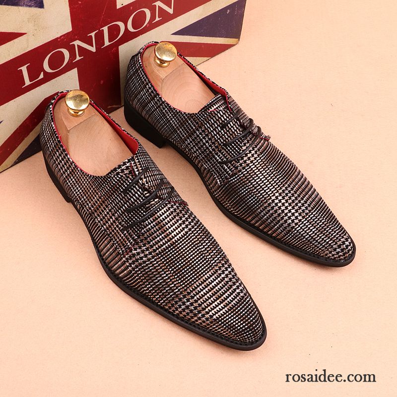 Anzug Schuhe Farbe Mode Schuhe Persönlichkeit Herren Trend Pumps Erhöht England Ultra Spitze Echtleder Günstig