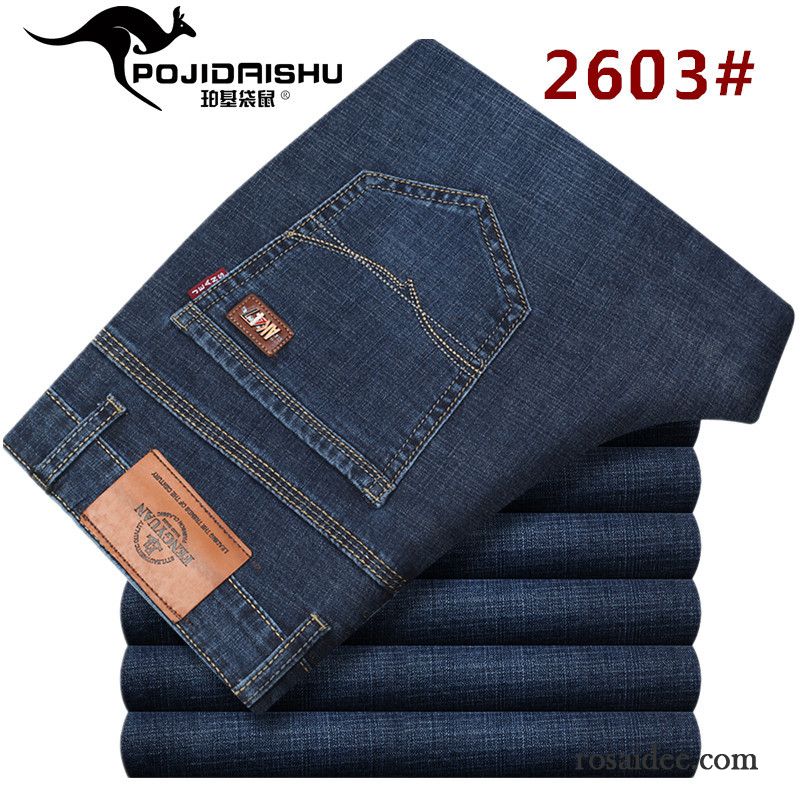 Bequeme Jeans Für Herren Herbst Dick Gerade Elastisch Freizeit Jeans Herren Winter Hose Lange Sale