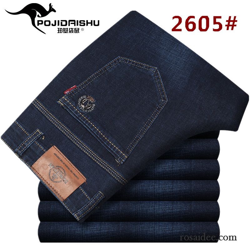 Bequeme Jeans Für Herren Herbst Dick Gerade Elastisch Freizeit Jeans Herren Winter Hose Lange Sale