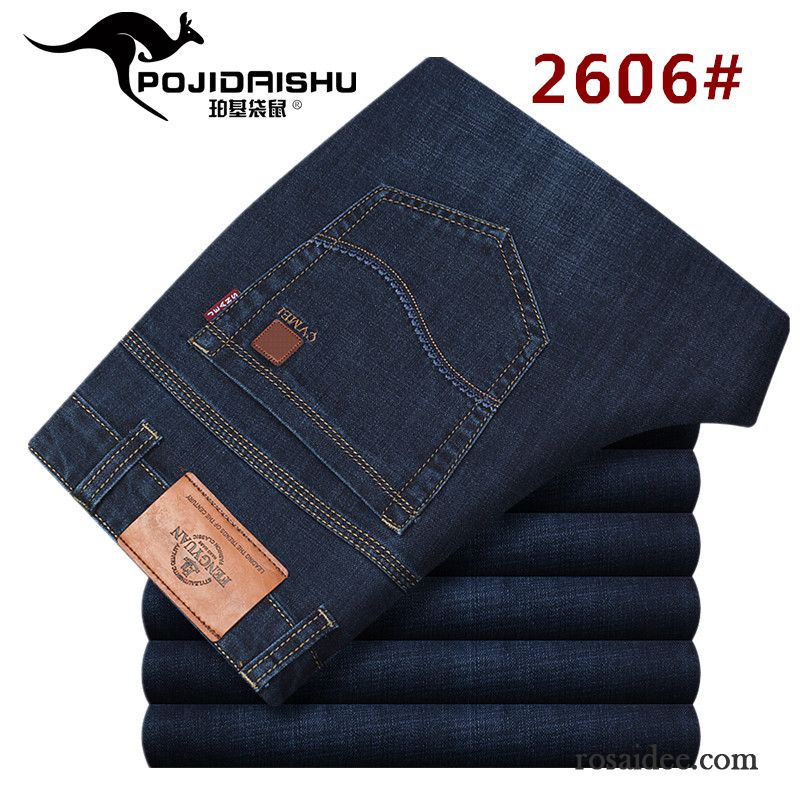 Bequeme Jeans Für Herren Herbst Dick Gerade Elastisch Freizeit Jeans Herren Winter Hose Lange Sale