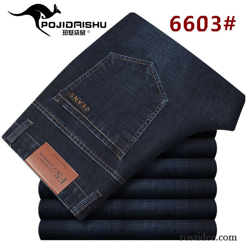 Bequeme Jeans Für Herren Herbst Dick Gerade Elastisch Freizeit Jeans Herren Winter Hose Lange Sale