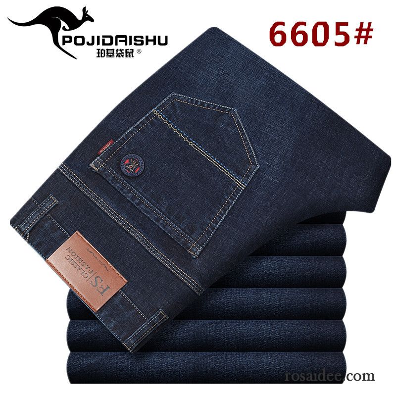 Bequeme Jeans Für Herren Herbst Dick Gerade Elastisch Freizeit Jeans Herren Winter Hose Lange Sale