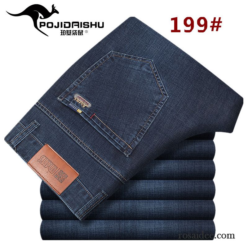 Bequeme Jeans Für Herren Herbst Dick Gerade Elastisch Freizeit Jeans Herren Winter Hose Lange Sale