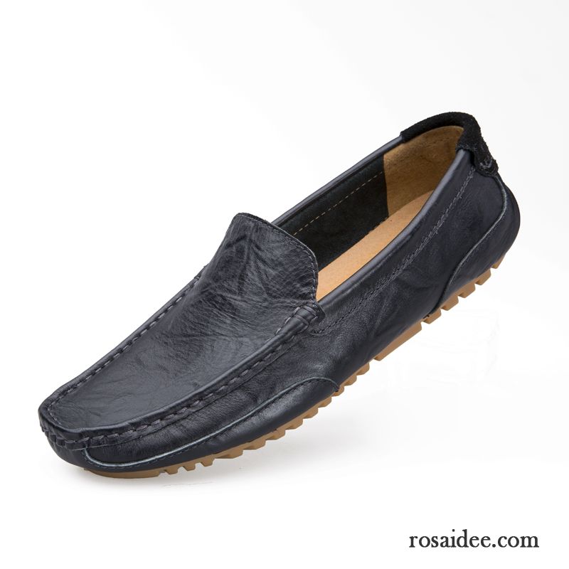 Bequeme Schuhe Herren Lederschue Atmungsaktiv Herbst England Echtleder Herren Schuhe Casual Slip-on Faul Sommer Weiche Sohle Billig