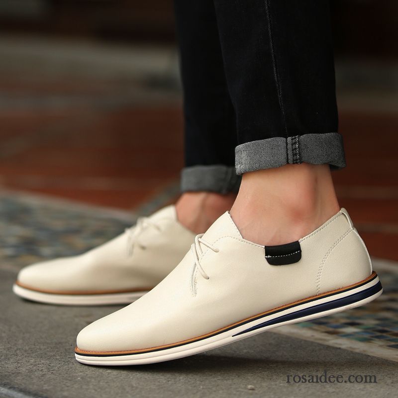 Beste Leder Schuhe Lederschue Herbst England Herren Neue Trend Weiß Allgleiches Casual Schuhe Geschäft Günstig