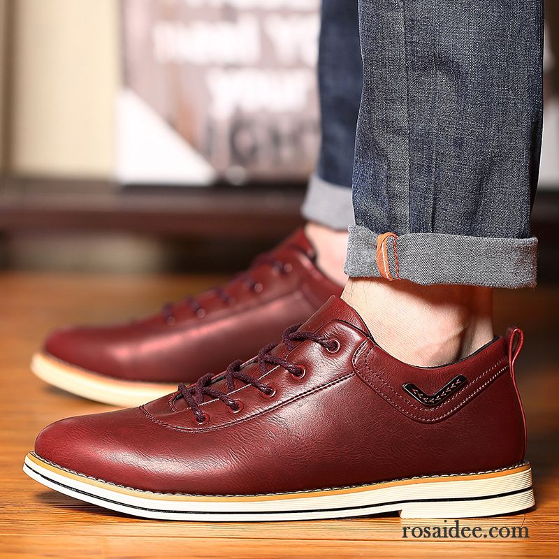 Billige Schuhe Herren Herren Atmungsaktiv Herbst Erhöht Schuhe Teenager Casual Lederschue Trend Geschäft England Billig