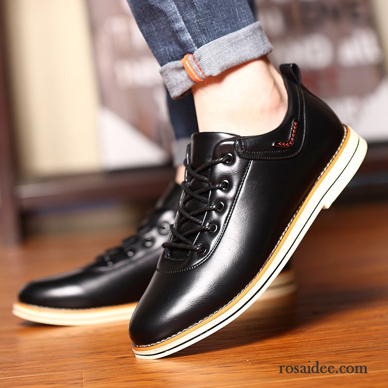 Billige Schuhe Herren Herren Atmungsaktiv Herbst Erhöht Schuhe Teenager Casual Lederschue Trend Geschäft England Billig