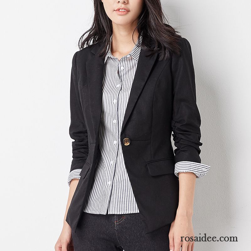 Blazer Damen Blau Herbst Freizeit Überzieher Feder Damen Neu Baumwolle Kostüm Anzüge Mantel Blazer Günstig