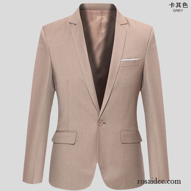 Blazer Grau Blau Jugend Kostüm Anzüg Freizeit Schlank Dünn Herren Überzieher Trend Herbst Neu Kaufen