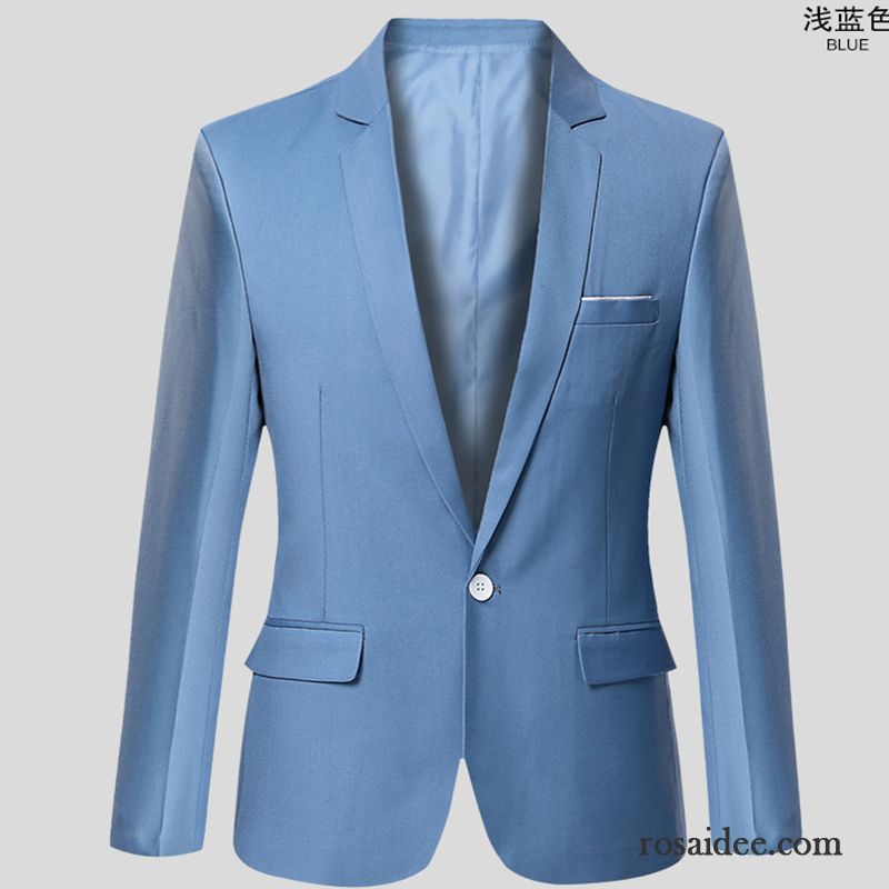 Blazer Grau Blau Jugend Kostüm Anzüg Freizeit Schlank Dünn Herren Überzieher Trend Herbst Neu Kaufen