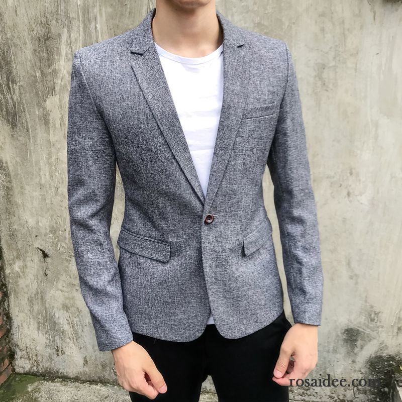 Blazer Herren Feder Jugend Mantel Freizeit Überzieher Kostüm Blau