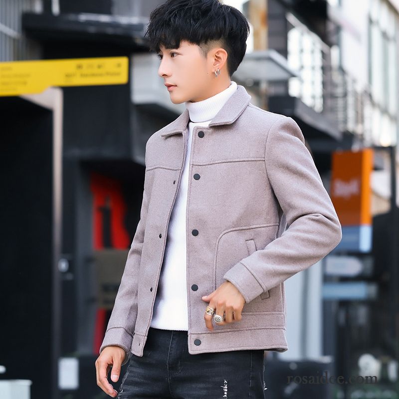 Blazer Herren Kostüm Plus Samt Trend Wolle Feder Überzieher Khaki