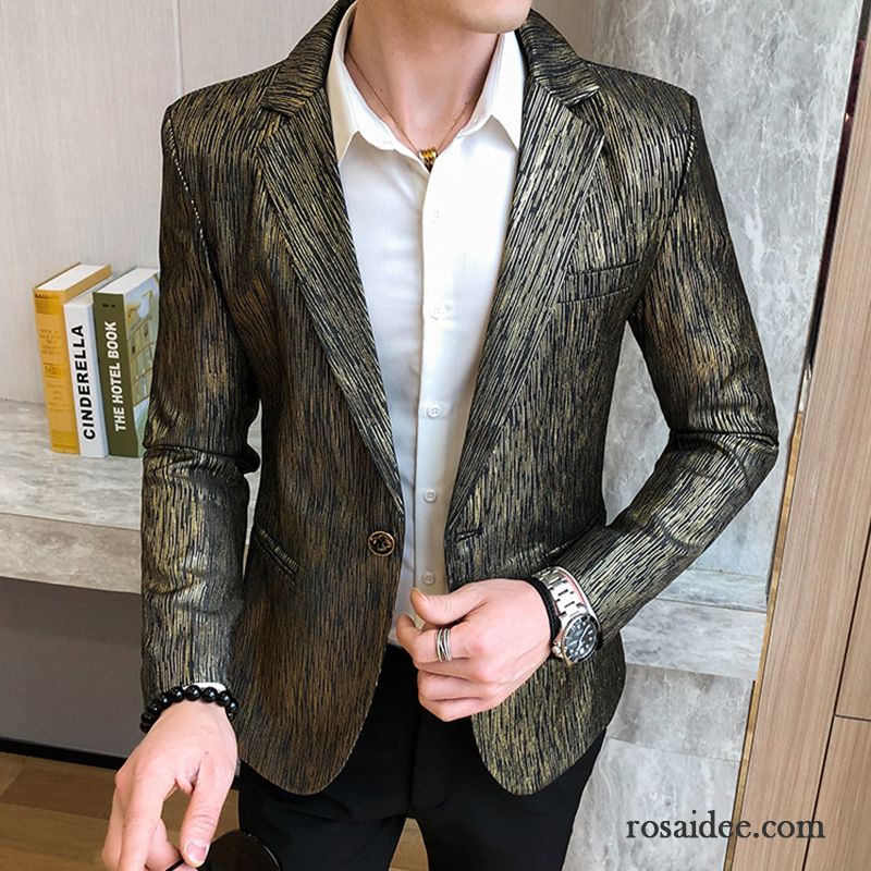 Blazer Herren Neu Feder Herbst Anzüg Schlank Trend Blau