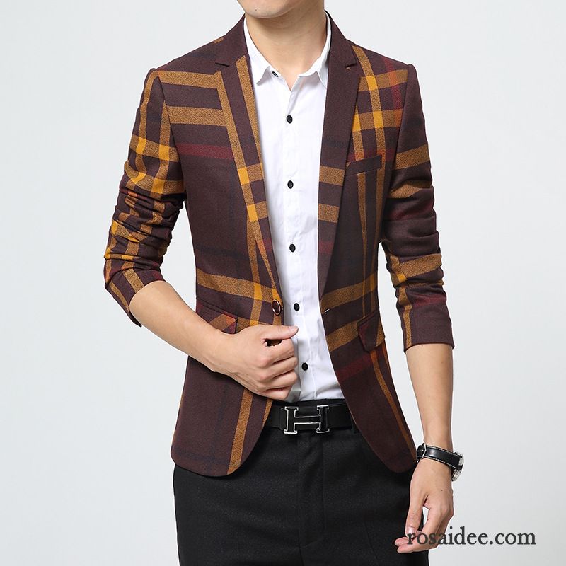 Blazer Herren Online Shop Anzüg Herren Jugend Heißer Art Schlank Feder Blazer Überzieher Herbst Freizeit Rabatt