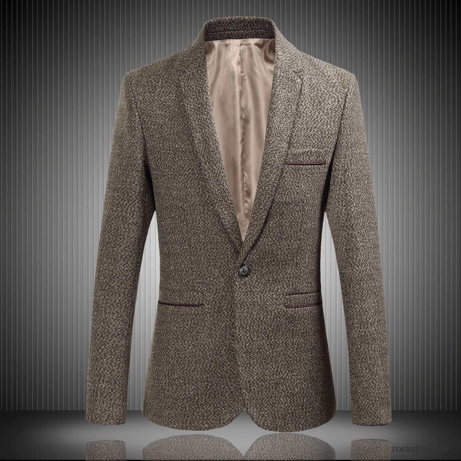 Blazer Herren Trend Allgleiches Schlank Freizeit Jugend Neu Grau