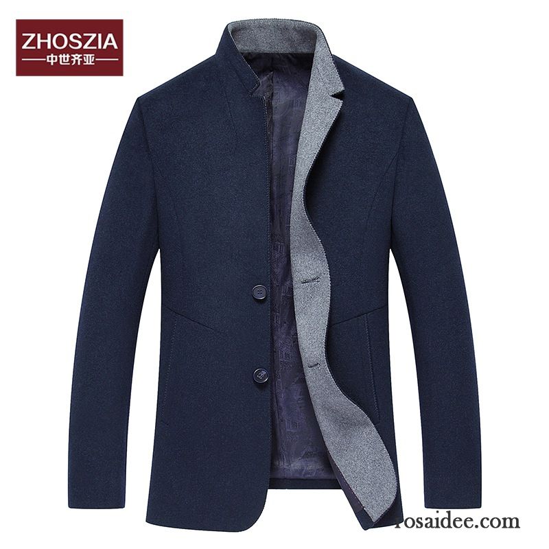 Blazer Jacke Herren Stehkragen Herren Wolle Rein Anzüg Herbst Neue Freizeit Blazer Günstig