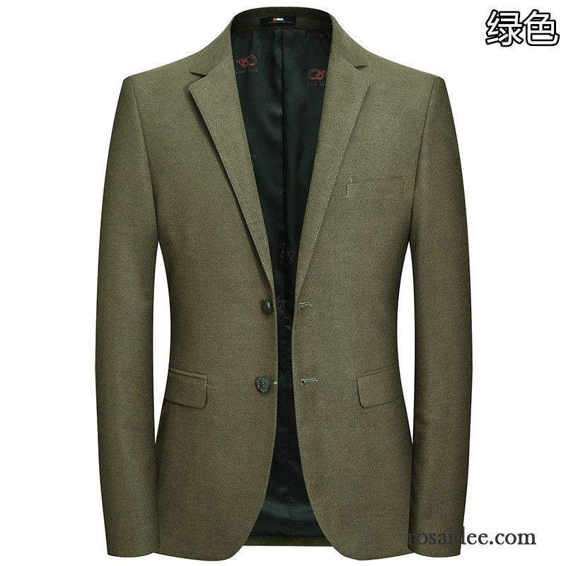 Blazer Männer Modern Anzüg Kostüm Grün Herbst Herren Freizeit Neu Feder Überzieher Mantel