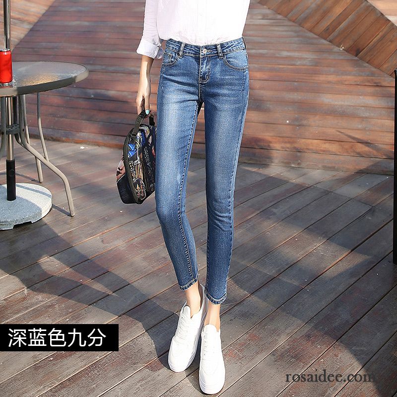 Bootcut Jeans Damen Kurzgrößen Fest Dünn Neunte Hose Schüler Hohe Taille Jeans Sommer Elastisch Damen Herbst Rabatt