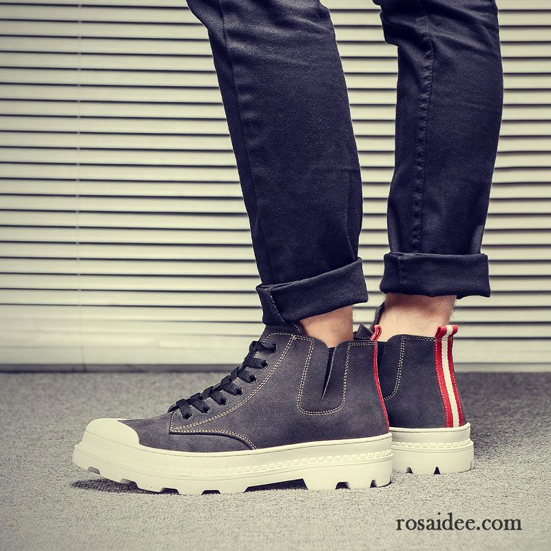 Boots Herren Schwarz Trend Sommer Schwarz Schuhe Skaterschuhe Allgleiches Erhöht Hohe Herren Martin Stiehlt England Verkaufen
