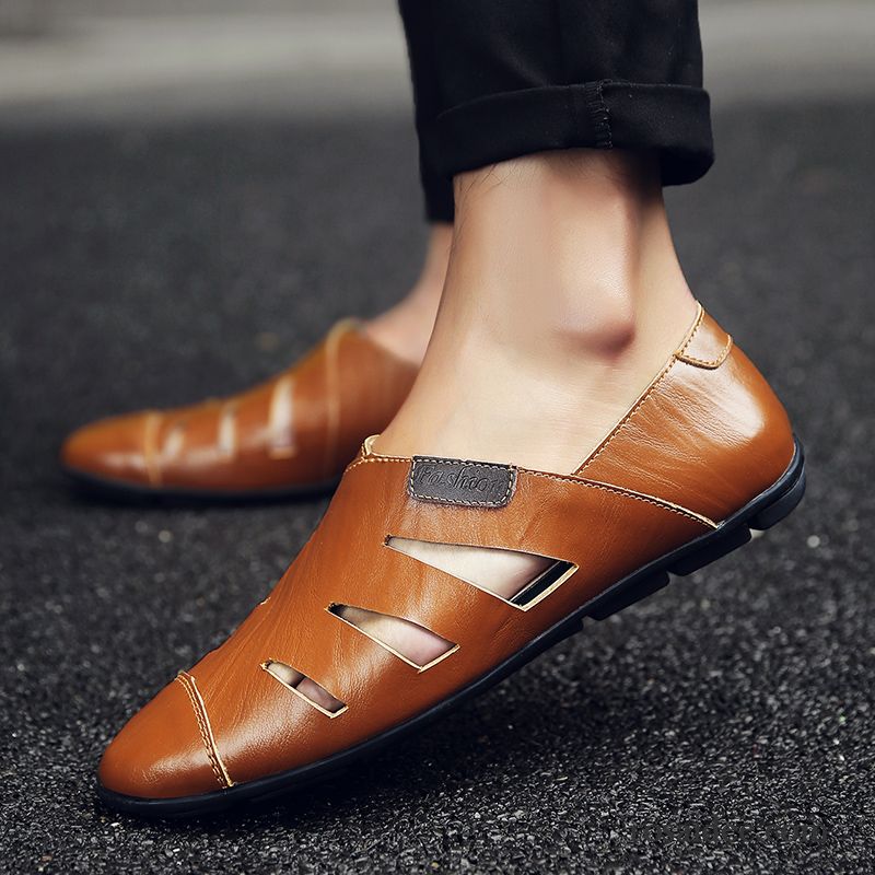 Braune Halbschuhe Herren Schuhe Trend Casual Blau Sommer Tief Lederschue England Echtleder Faul Allgleiches Herren Günstig