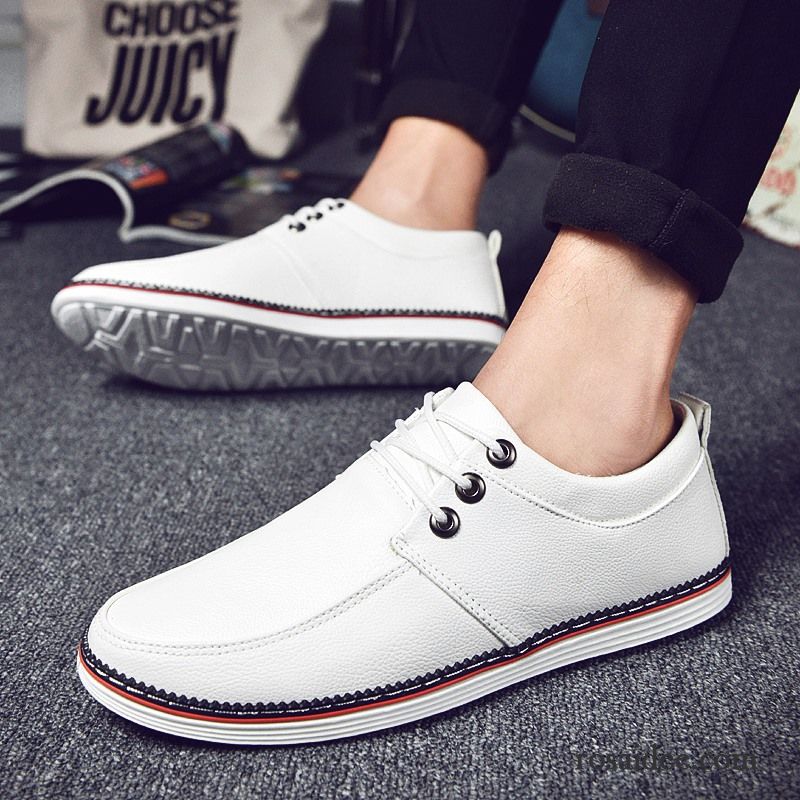 Braune Sneaker Herren Casual Skaterschuhe Trend Herbst Atmungsaktiv Geschäft Herren Faul Lederschue Günstig