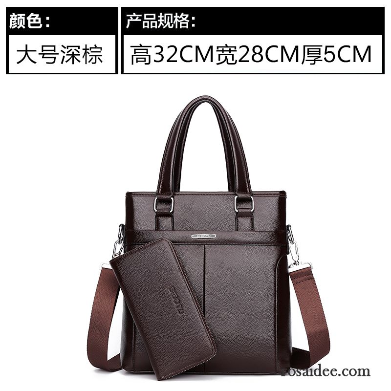 Business Ledertasche Männer Leder Handtaschen Messenger-tasche Vertikaler Schnitt Freizeit Rucksäck Herren Geschäft Schultertaschen Aktentasche Kaufen