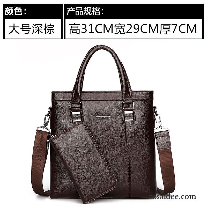 Businesstasche Leder Herren Herren Messenger-tasche Vertikaler Schnitt Leder Handtaschen Geschäft Freizeit Rucksäck Schultertaschen Kaufen