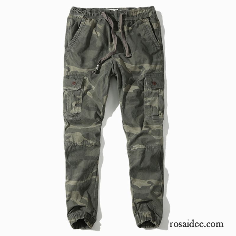 Cargohose Herren Freizeit Multi-tasche Jogging Schlank Lange Werkzeugbau Camouflage Dunkel