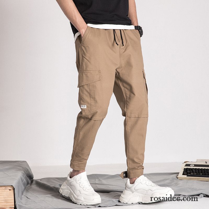 Cargohose Herren Lose Feder Freizeit Trend Werkzeugbau Khaki