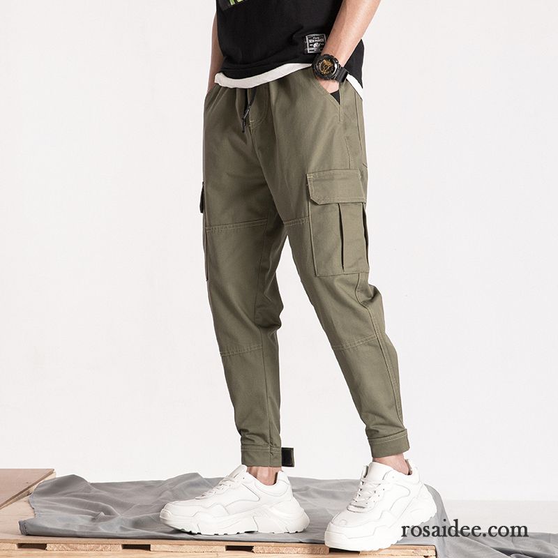 Cargohose Herren Lose Feder Freizeit Trend Werkzeugbau Khaki