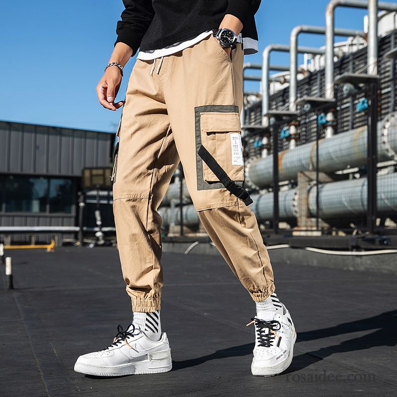 Cargohose Herren Werkzeugbau Neunte Hose Allgleiches Sport Sommer Freizeit Gelb