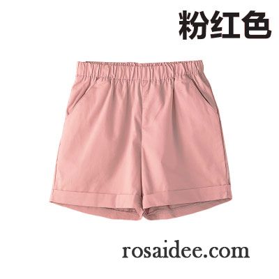 Chino Hose Frauen Hot Pants Weites Bein Damen Hohe Taille Freizeit Sommer Fett Weiß Lose Große Größe Süßigkeitfarben Kurze Hose Dünn Günstig