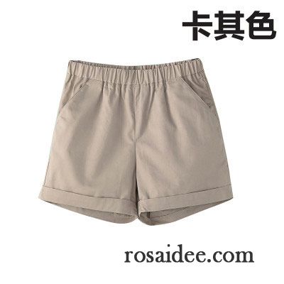 Chino Hose Frauen Hot Pants Weites Bein Damen Hohe Taille Freizeit Sommer Fett Weiß Lose Große Größe Süßigkeitfarben Kurze Hose Dünn Günstig