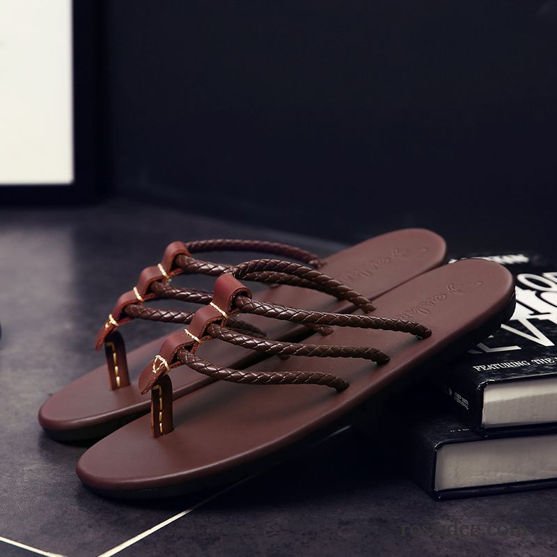 Coole Hausschuhe Herren Persönlichkeit Sandalen Rutschsicher Echtleder Trend Herren Sommer Hausschuhe Strand England