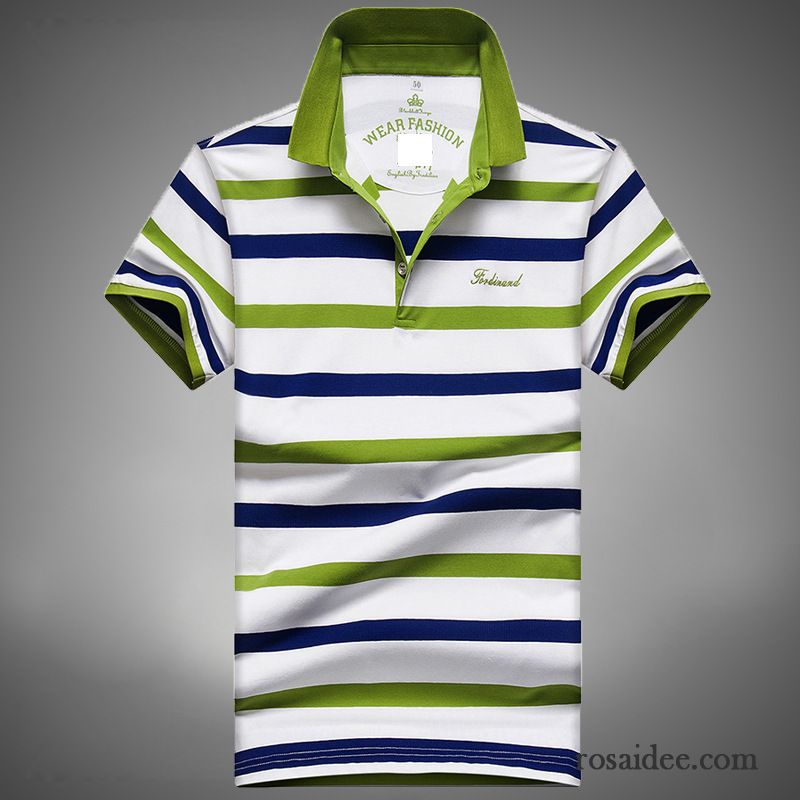 Coole Herren T Shirts T-shirts Herren Freizeit Streifen Mischfarben Marke Revers Kaufen