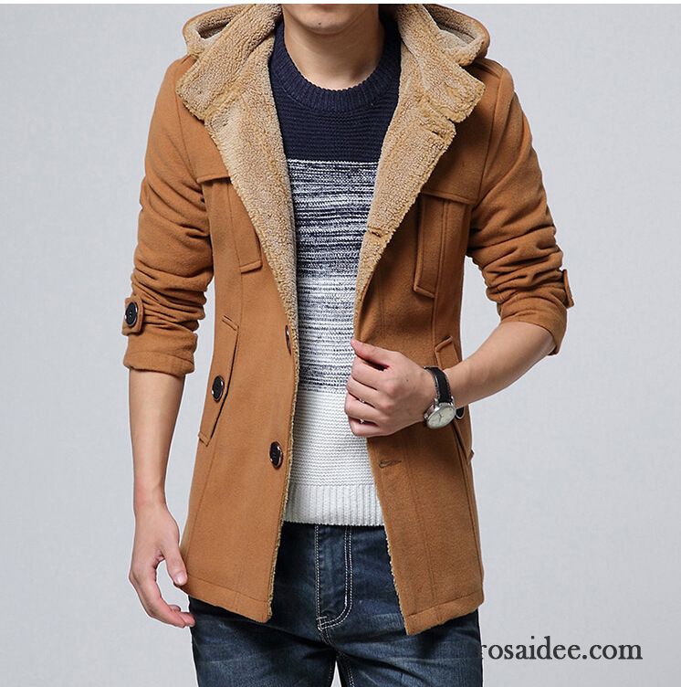 Coole Winterjacken Herren Trend Verdickung Mäntel Winter Herren Überzieher Neu Langer Abschnitt Schüler Wolle Herbst Schlank Kaufen