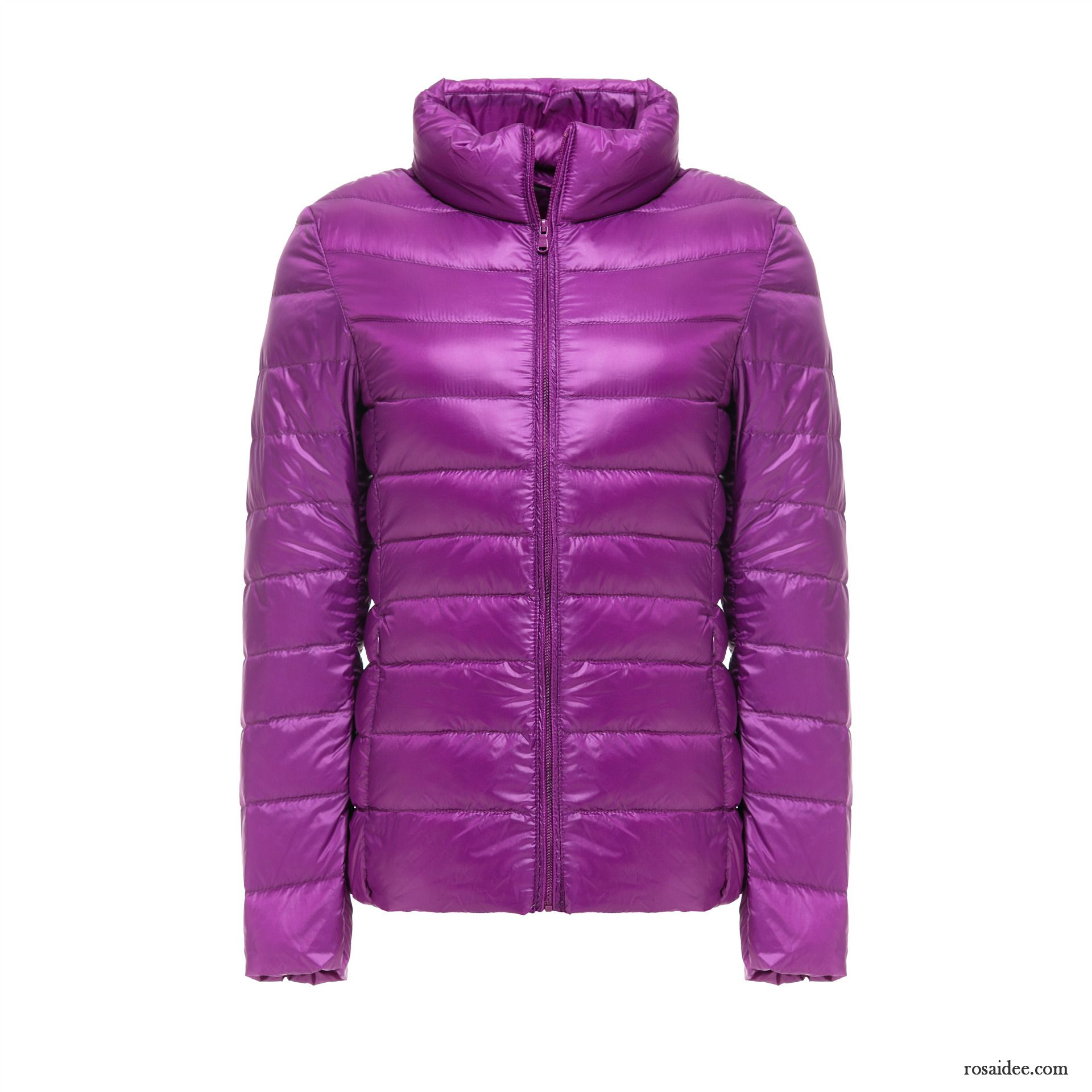 Damen Daunenjacke Lang Stehkragen Mode Überzieher Rein Herbst Winter Freizeit Daunenjacke Schlank Neu Dünn Damen Billig