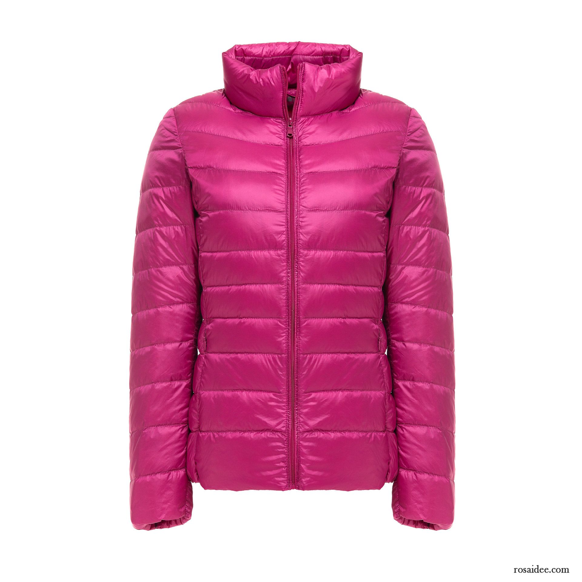 Damen Daunenjacke Lang Stehkragen Mode Überzieher Rein Herbst Winter Freizeit Daunenjacke Schlank Neu Dünn Damen Billig