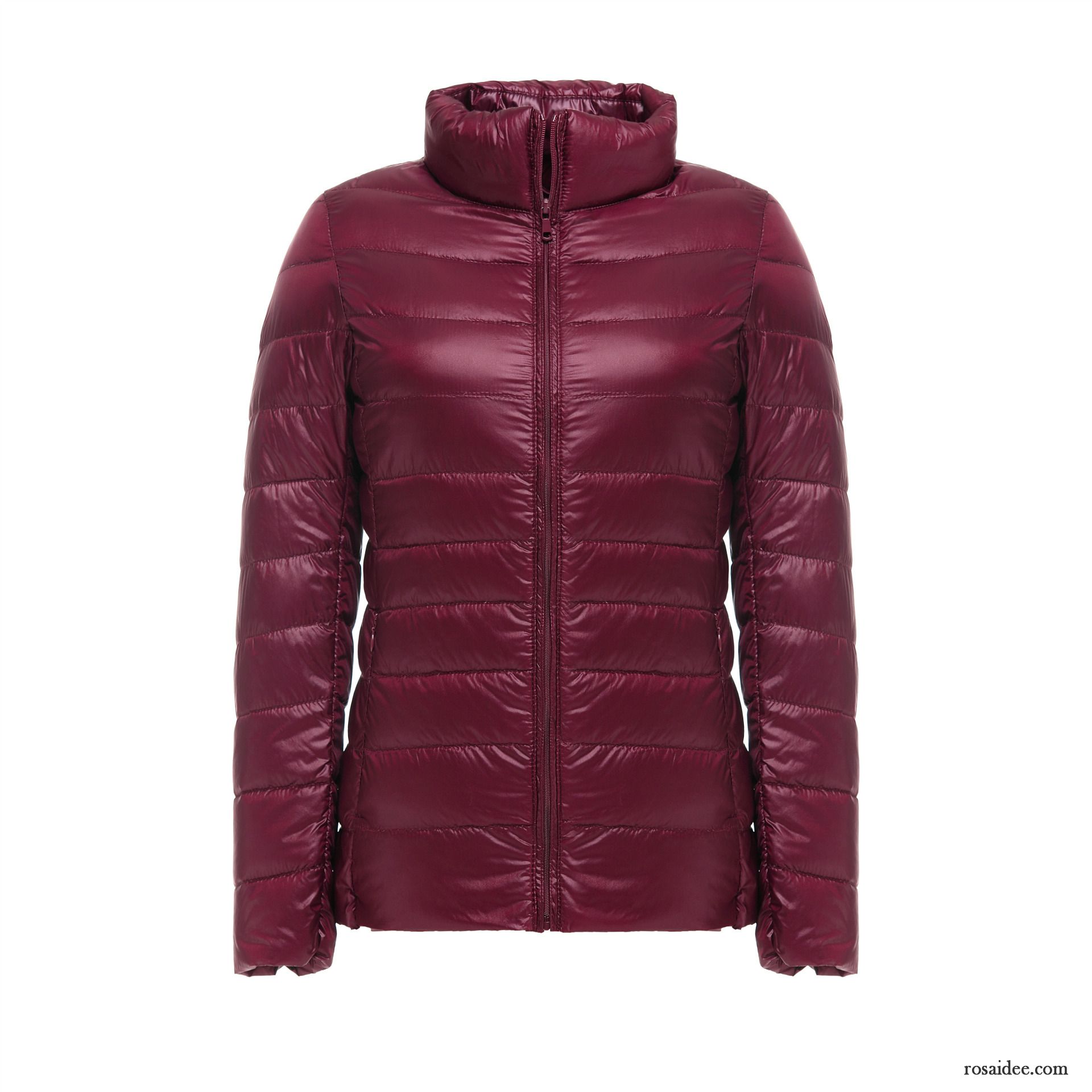 Damen Daunenjacke Lang Stehkragen Mode Überzieher Rein Herbst Winter Freizeit Daunenjacke Schlank Neu Dünn Damen Billig
