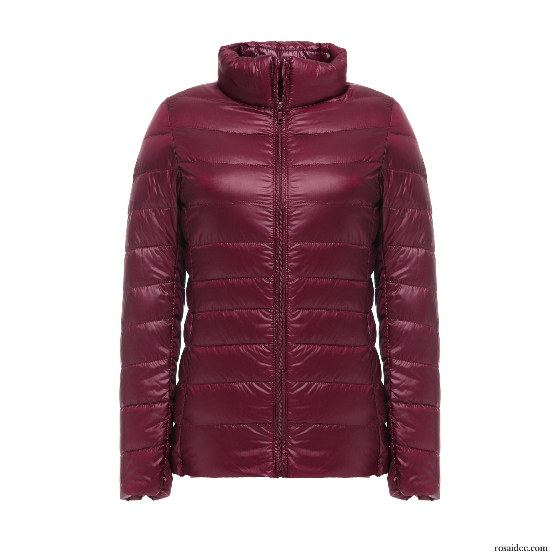 Damen Daunenjacke Lang Stehkragen Mode Überzieher Rein Herbst Winter Freizeit Daunenjacke Schlank Neu Dünn Damen Billig