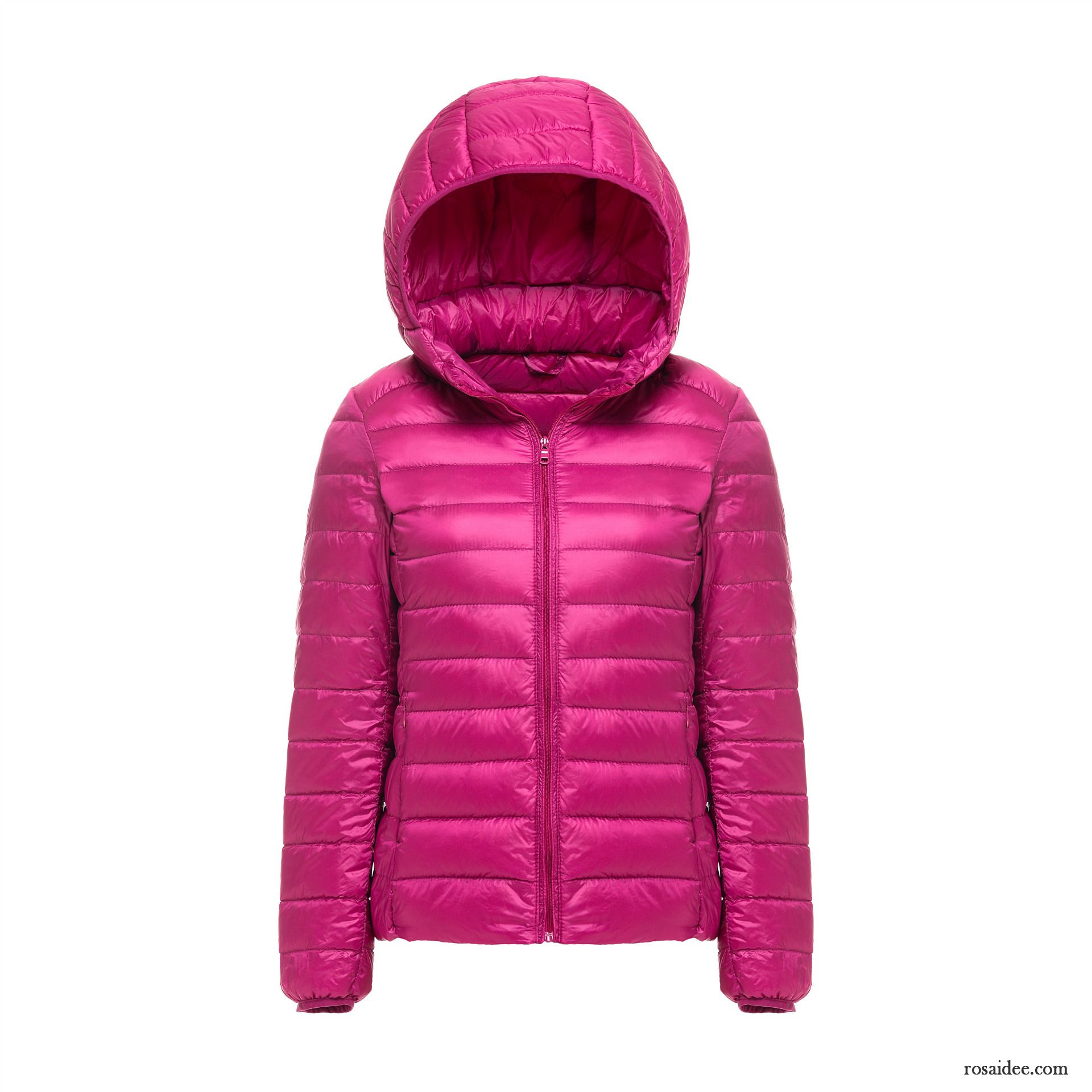 Damen Daunenjacke Pink Rein Winterkleidung Überzieher Daunenjacke Dünn Kapuze Neu Schlank Damen Herbst Kaufen