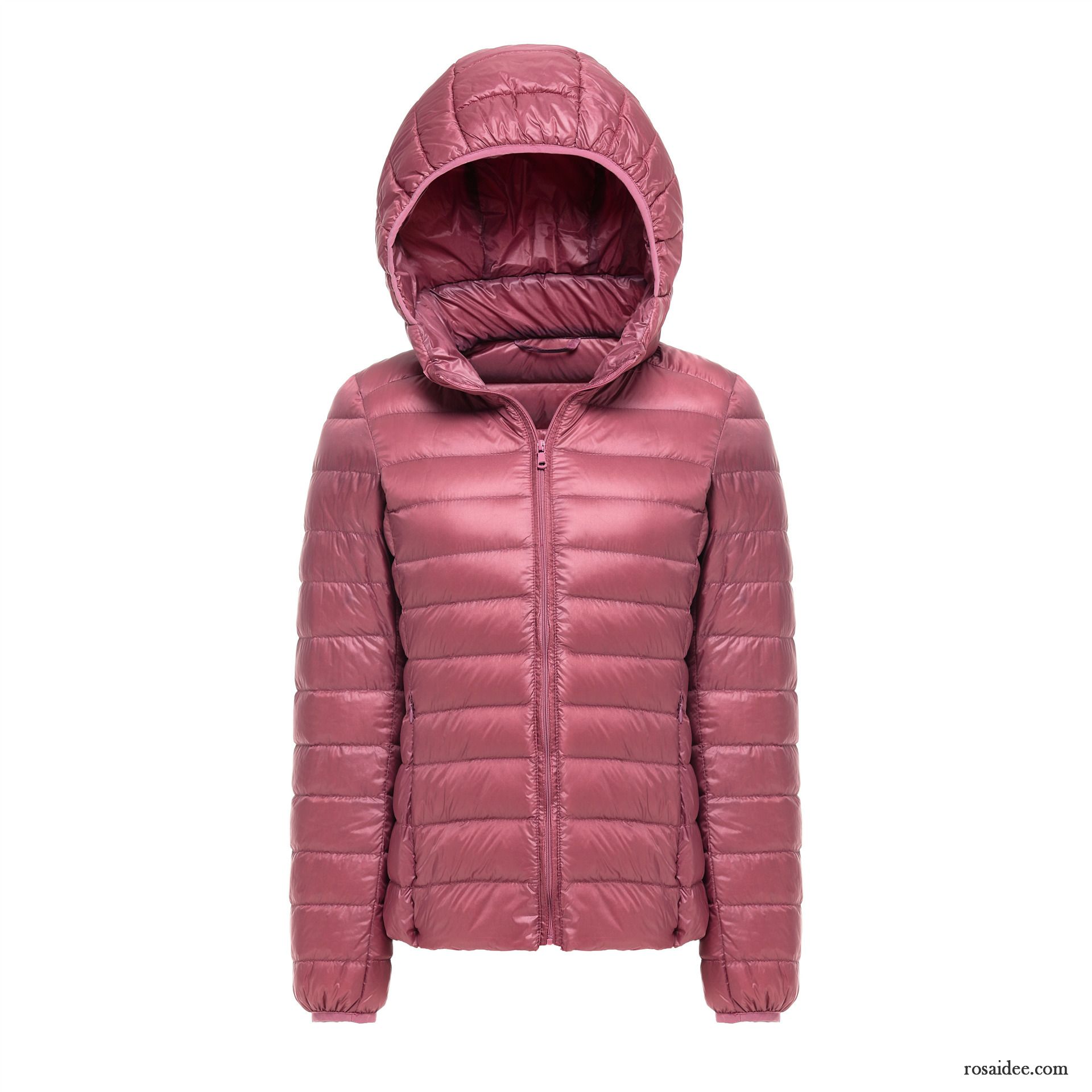 Damen Daunenjacke Pink Rein Winterkleidung Überzieher Daunenjacke Dünn Kapuze Neu Schlank Damen Herbst Kaufen