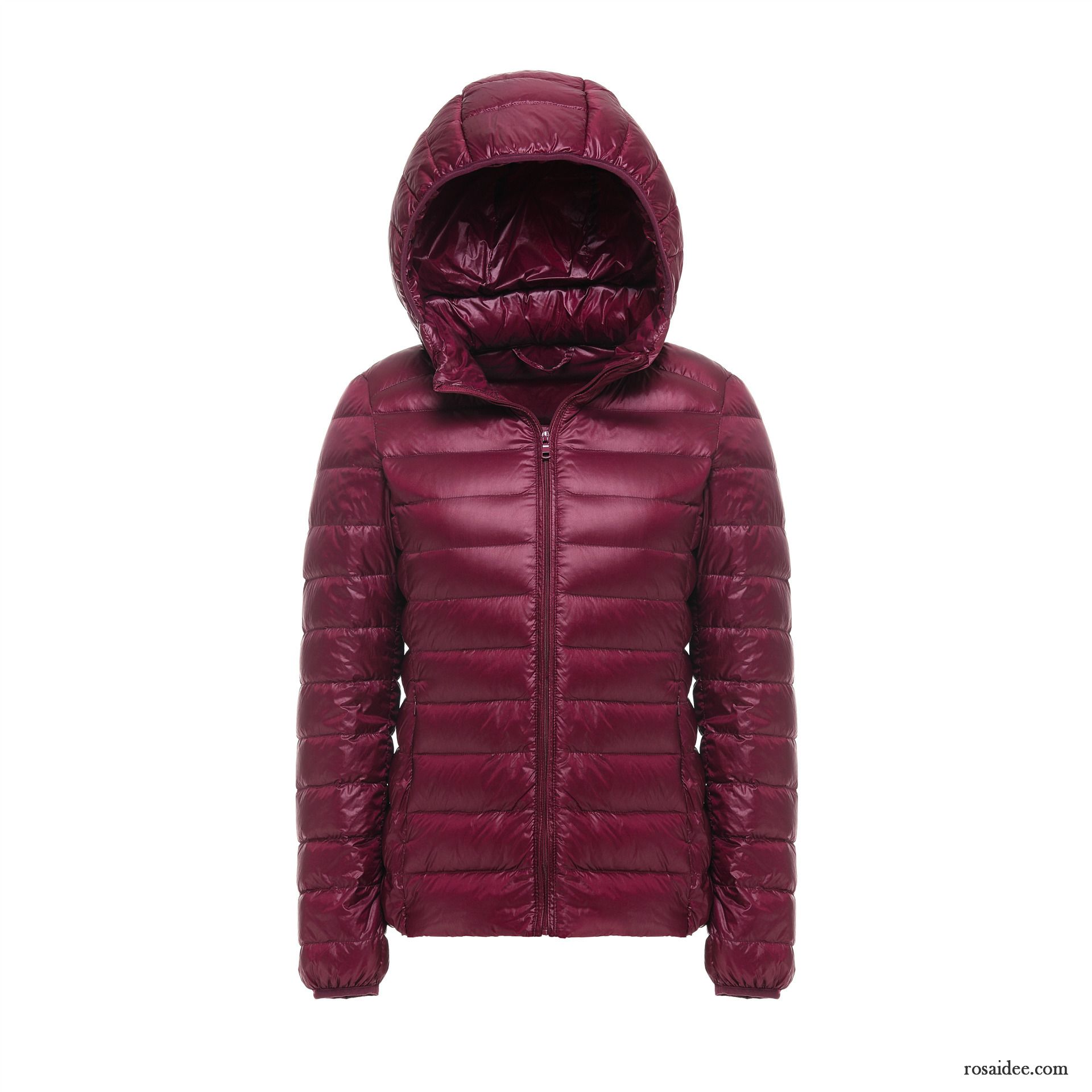 Damen Daunenjacke Pink Rein Winterkleidung Überzieher Daunenjacke Dünn Kapuze Neu Schlank Damen Herbst Kaufen