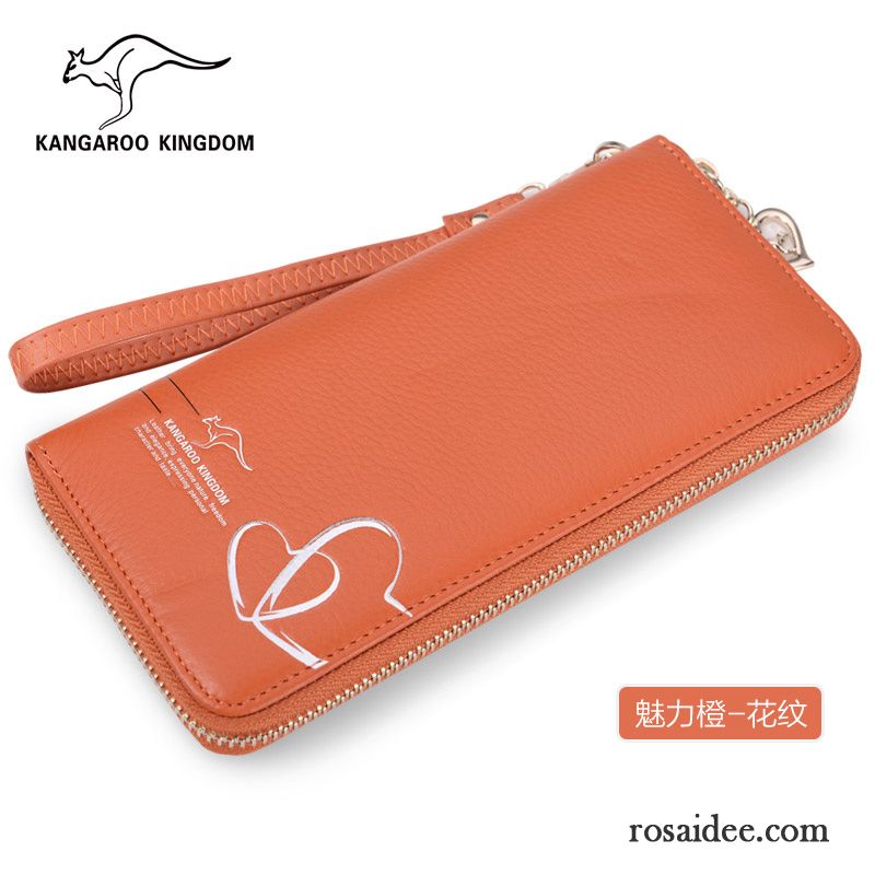 Damen Geldbörse Vielen Kartenfächern Reißverschluss Hohe Kapazität Geldbörse Rindsleder Original Langer Abschnitt Taschen Brieftaschen Verkaufen