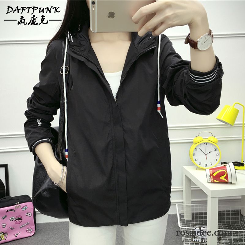 Damen Jacken Sommer Mantel Outwear Dünn Freizeit Schlank Herbst Damen Neu Überzieher Kapuze Feder Jacke Kurzer Absatz Sport