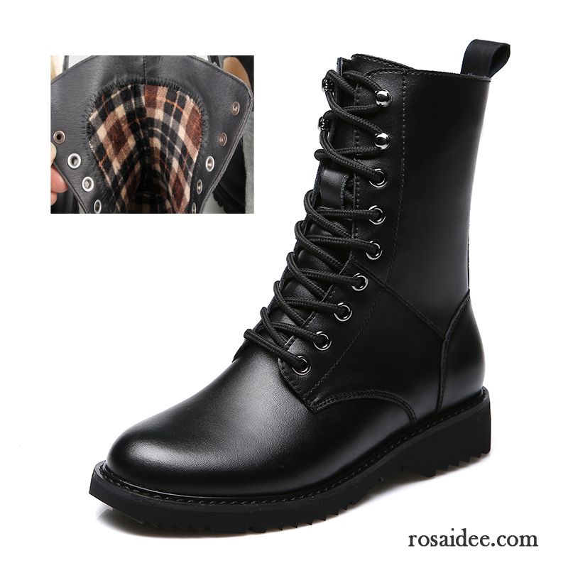 Damenschuhe Online Shop Echtleder Trend Feder Martin Stiehlt Damen Lovers Flache England Baumwolle Schuhe Dick Herbst Kurze Schnürung Günstig