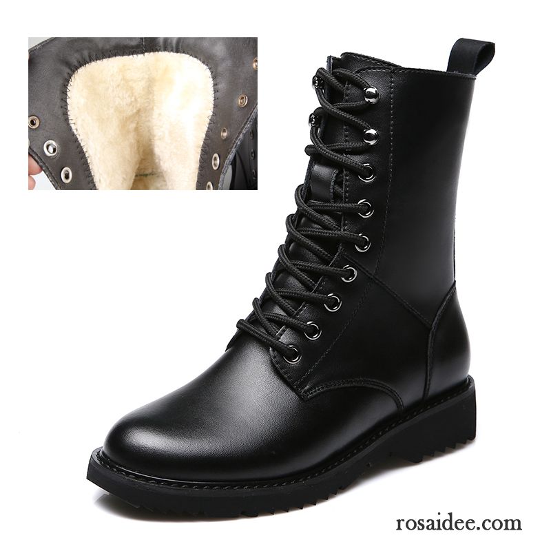 Damenschuhe Online Shop Echtleder Trend Feder Martin Stiehlt Damen Lovers Flache England Baumwolle Schuhe Dick Herbst Kurze Schnürung Günstig